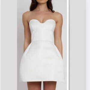 LEAU Baby Bustier Mini Dress—white